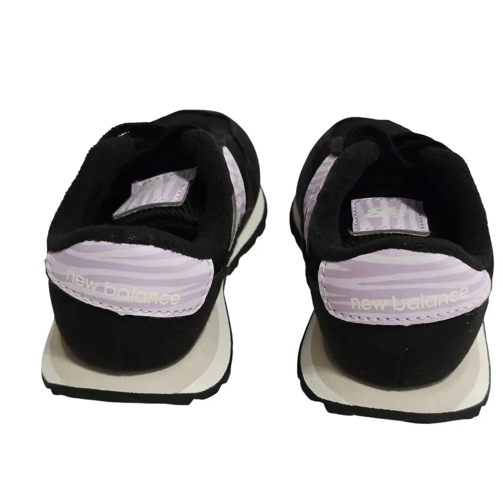 New Balance 237 in Black Lilac Glo Leather Slip on Sneaker Toddler Size 6.5